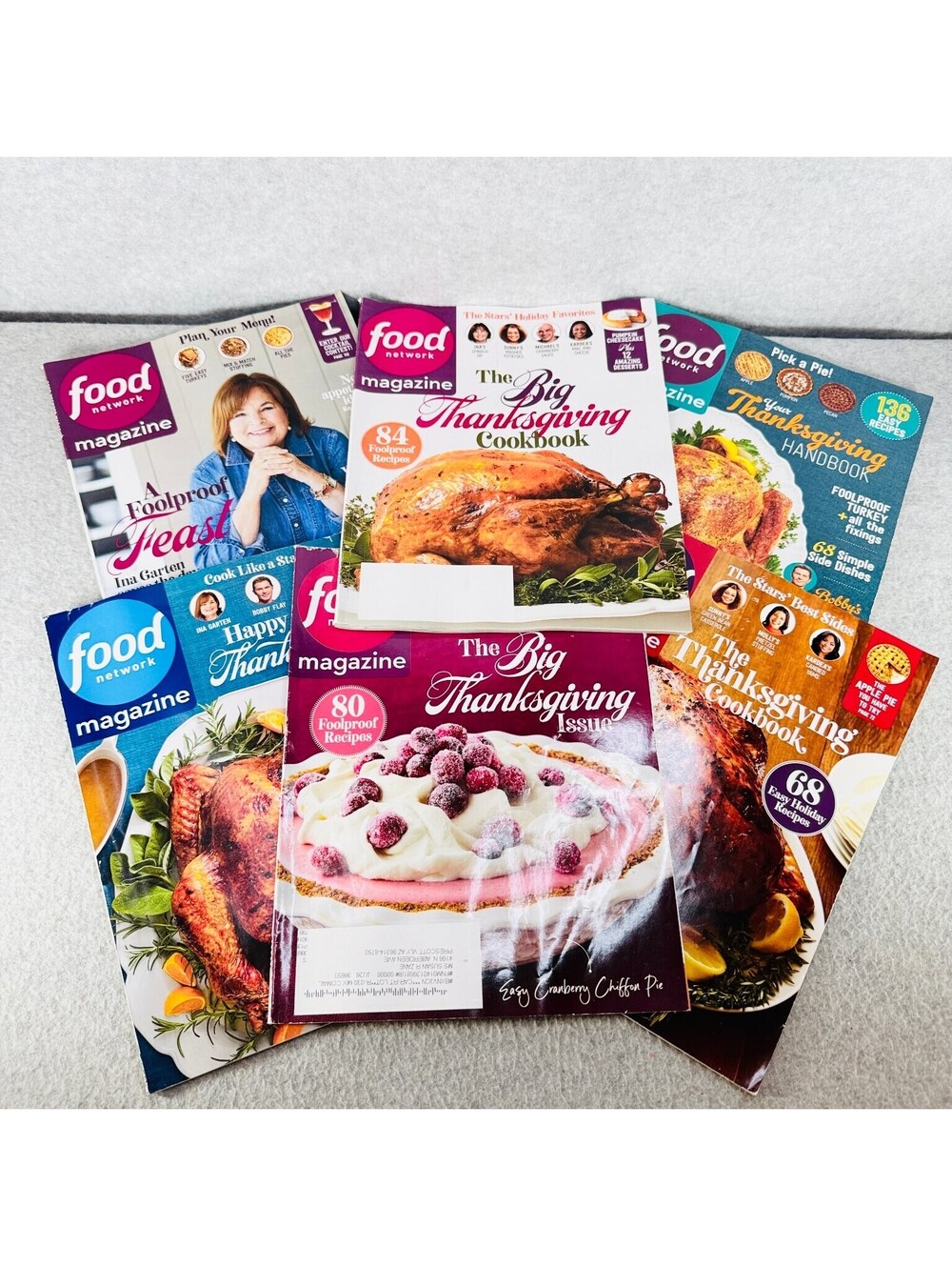 Thanksgiving Food Network Magazine Lot 2018 & 2021-2025 Holiday Recipes 6 Issues